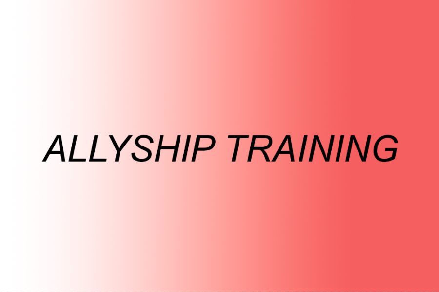 "Allyship Training" over a red gradient background
